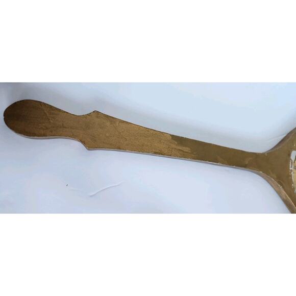 Vintage Hollywood Regency Carved & Gold Gilded Handheld Wood Vanity Mirror - Picture 12 of 12